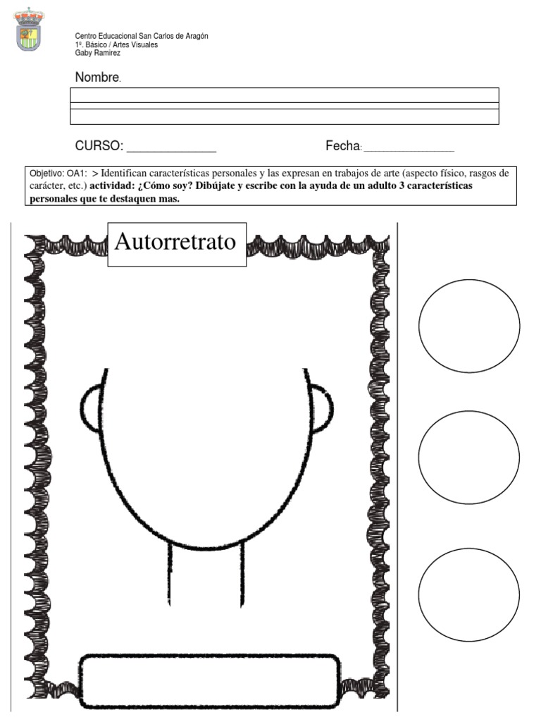 Actividad de Autorretrato para Niños | PDF | Relaciones personales