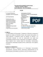 Silabo de Farmacologia y Terapeutica en Enfermeria