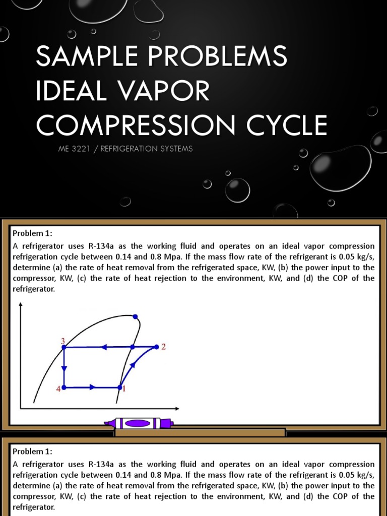 R-134a in Ideal Vapor Compression Cycle | PDF | Refrigeration ...