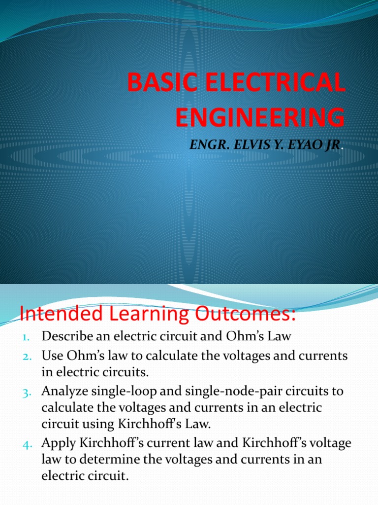 Basic Electrical Engineering Module 311 PDF Electrical Network