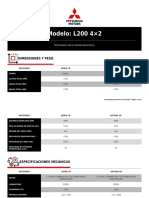 Especificaciones Técnicas Mitsubishi L200 4&#215;2