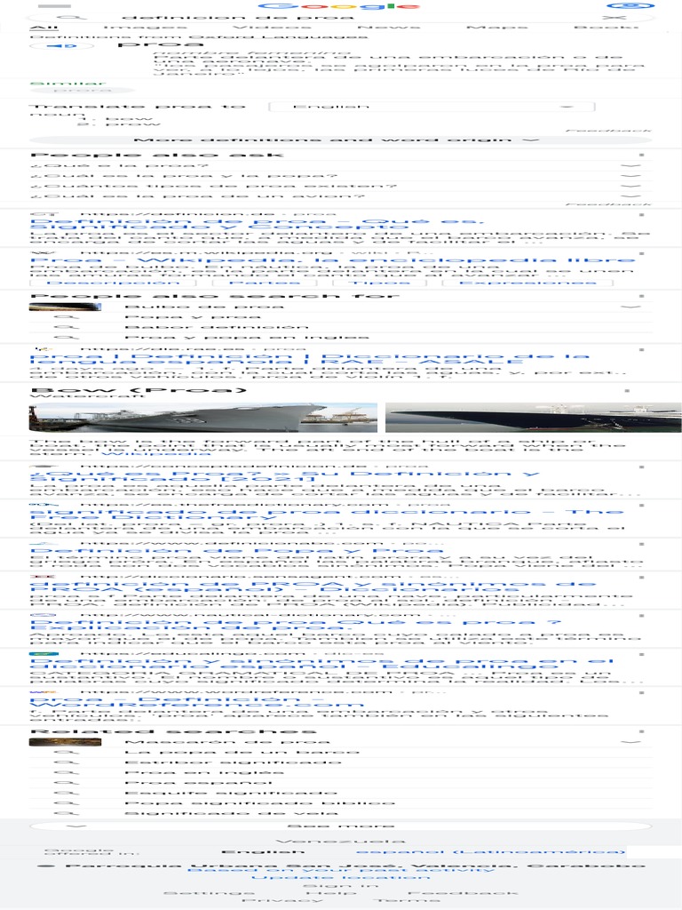 Definicion de Proa Google Search PDF Diccionario Transporte de agua