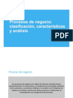 Procesos de Negocio. (Clasificación, Características y Análisis)