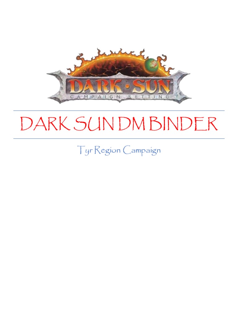 Dark Sun DM Guide PDF
