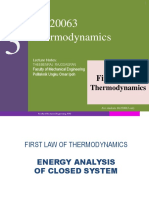 Chapter 3 - First Law of Thermodynamics