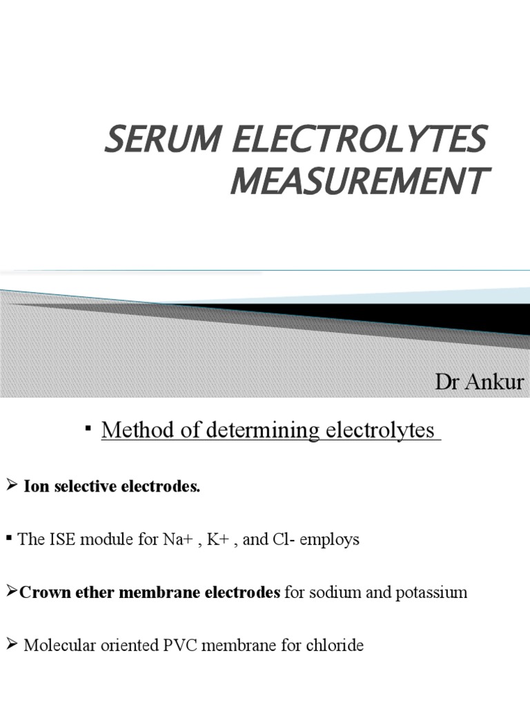 Electrolytes Measurement PDF Electrolyte Mass Spectrometry