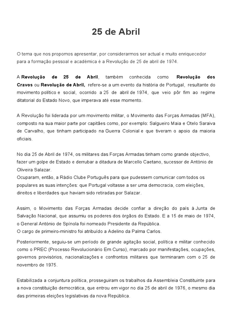 25 de Abril | PDF
