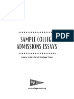 Sample College Admissions Essays
