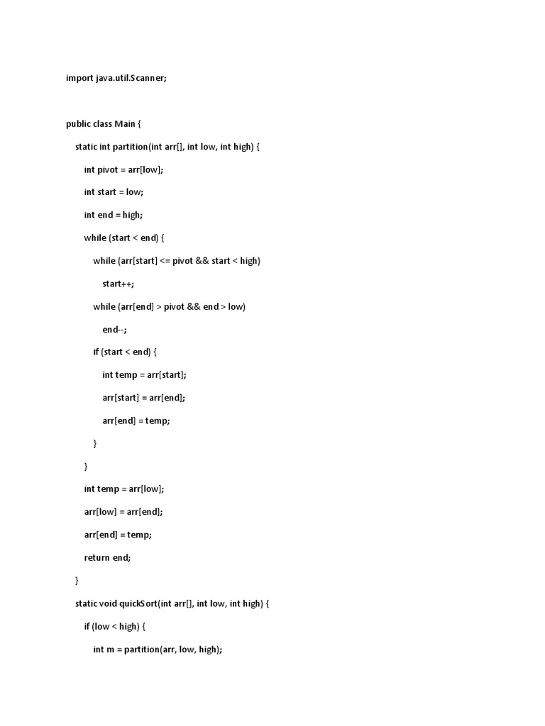 Java Quick Sort | PDF