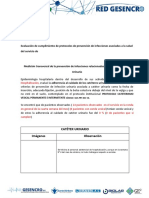 Evaluación cumplimiento protocolos prevención infecciones asociadas salud servicio hospitalización