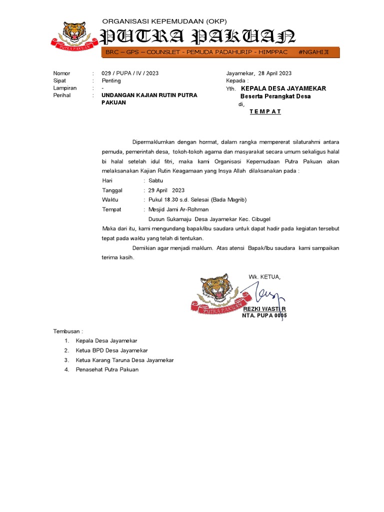 Undangan Kepala Desa-1 | PDF
