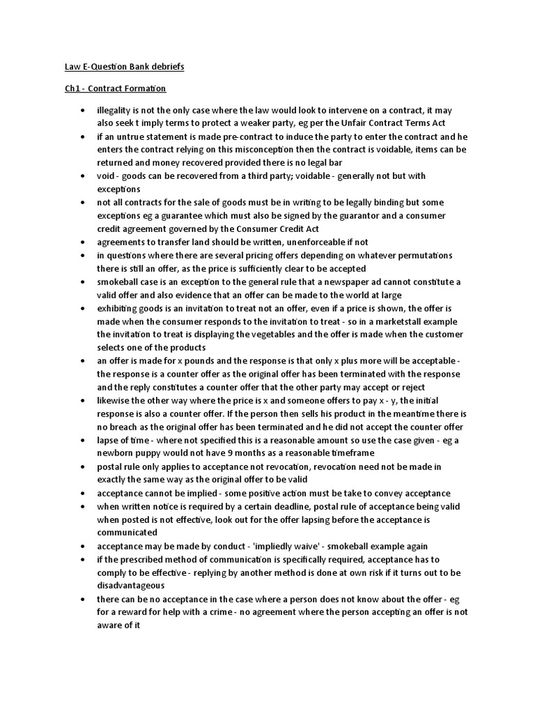 ICAEW CFAB Law Question Bank Guide | PDF