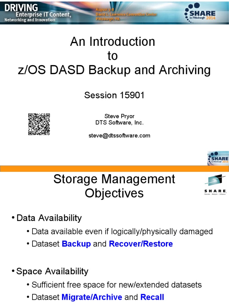 An Introduction to Backup and Archiving Strategies for z/OS Storage