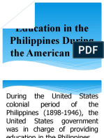 Education in The Philippines During The American Rule