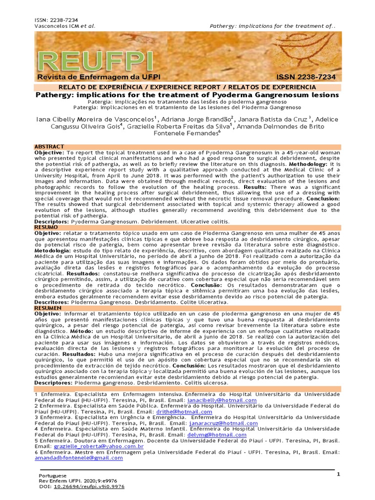 Pathergy in Pyoderma Gangrenosum Treatment | PDF | Health Sciences ...