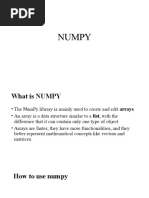 Introduction To NUMPY Lecture Note