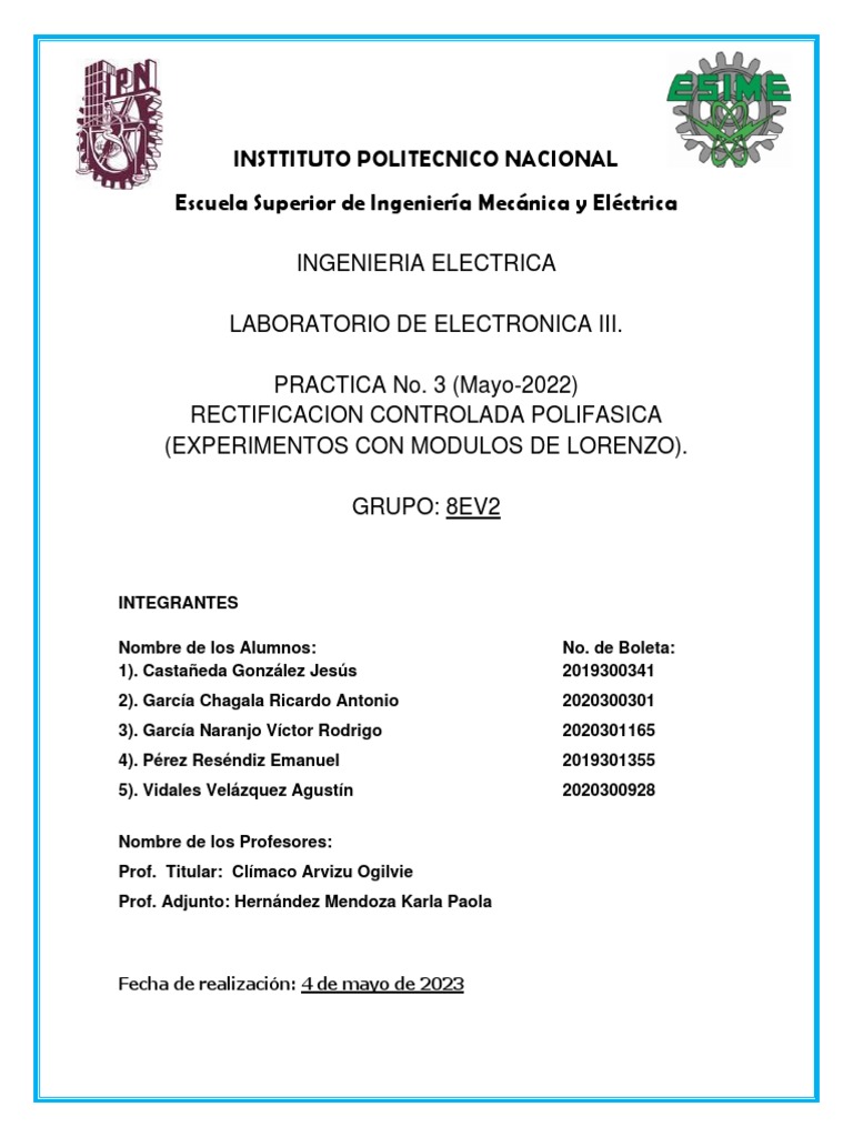 Rectificación Controlada Polifásica En Scr Pdf