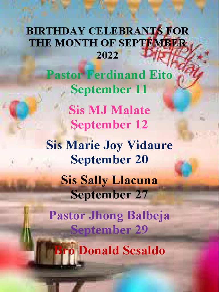 Birthday List Template | PDF