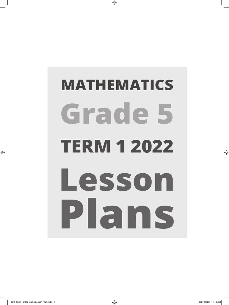 GR 5 Term 1 2022 Maths Lesson Plan | PDF | Lesson Plan | Learning