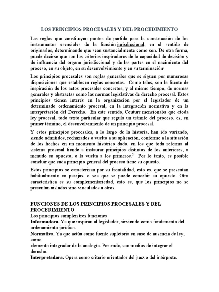 Principios Procesales Esenciales | PDF | Ley procesal | Debido al proceso