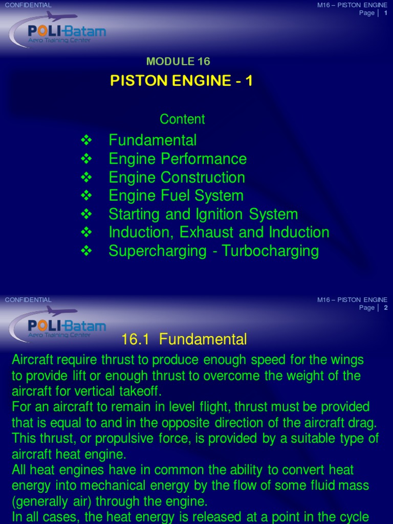 Aircraft Piston Engine Guide | PDF | Piston | Internal Combustion Engine
