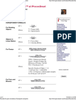 Formulas For Quick Calculation of Horsepower and Power