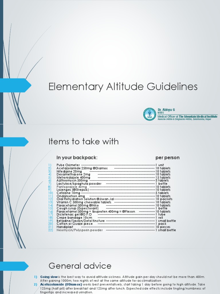 Elementary Altitude Guidelines | PDF