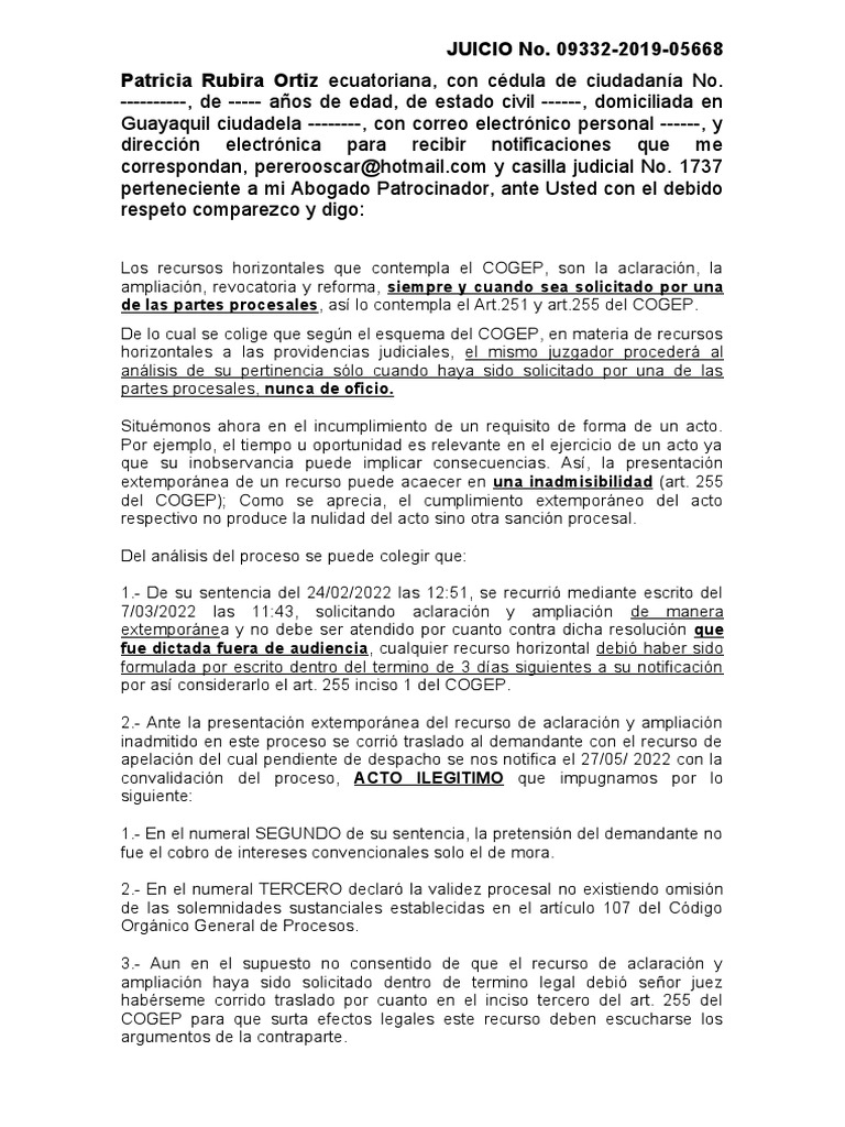 Los Recursos Horizontales Que Contempla El COGEP | PDF