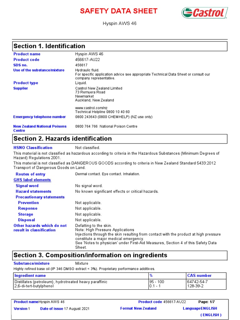 Aws 46 2021 | PDF | Personal Protective Equipment | Dangerous Goods