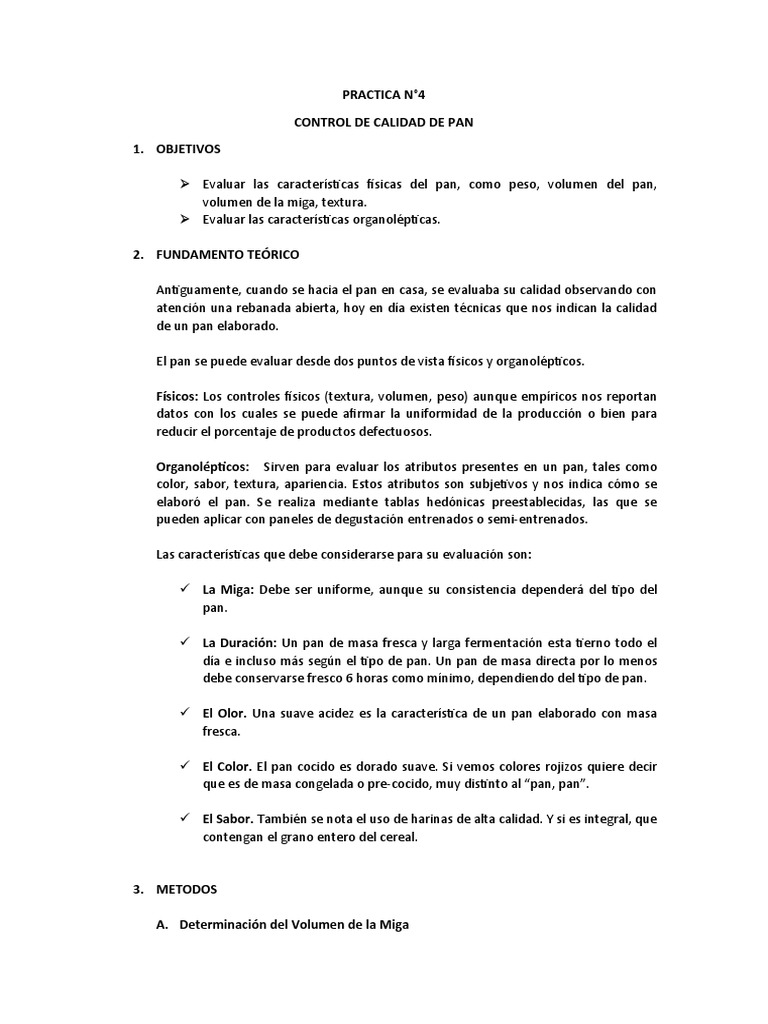 Control-De-Calidad Del Pan | PDF | Panes | Alimentos