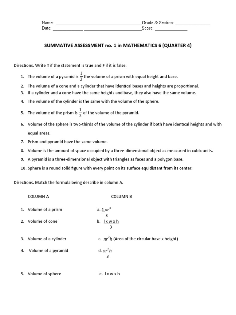 Q4 math summative test 1 pdf