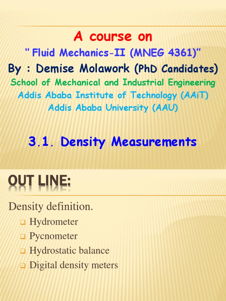 3.1 Density Measurement | Download Free PDF | Density | Quantity