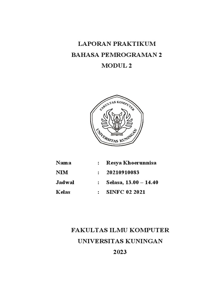Laporan Praktikum Bahasa Pemrograman 2 | PDF