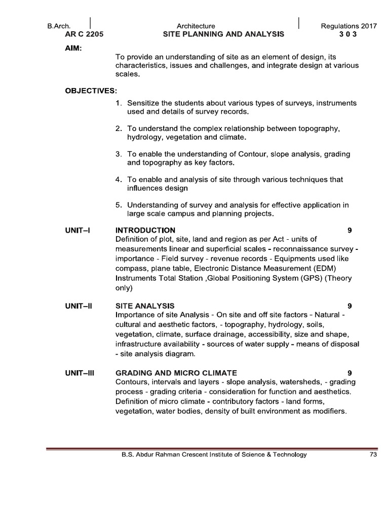 ARC 2205 - Syllabus | PDF