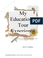 Dave Landicho Educational Tour Journal 1