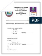 EXAMEN METODOS NUMERICOS. 4CV1 Raices