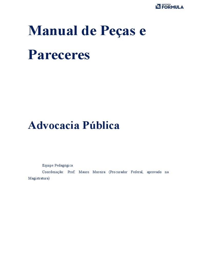 Peças Práticas em Advocacia Pública | PDF | Injunção | Constituição