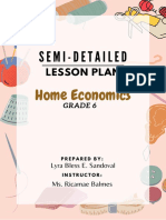 Semi-Detailed Lesson Plan in EPP HE 6