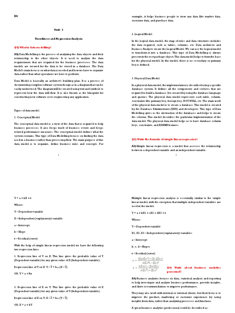 Q1) What Is Data Modelling? | PDF | Conceptual Model | Data Model