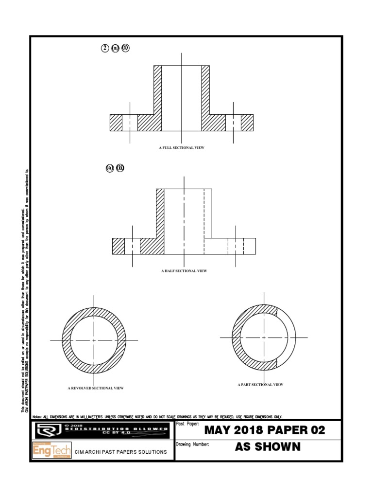 Sectional Views in Technical Drawing | PDF
