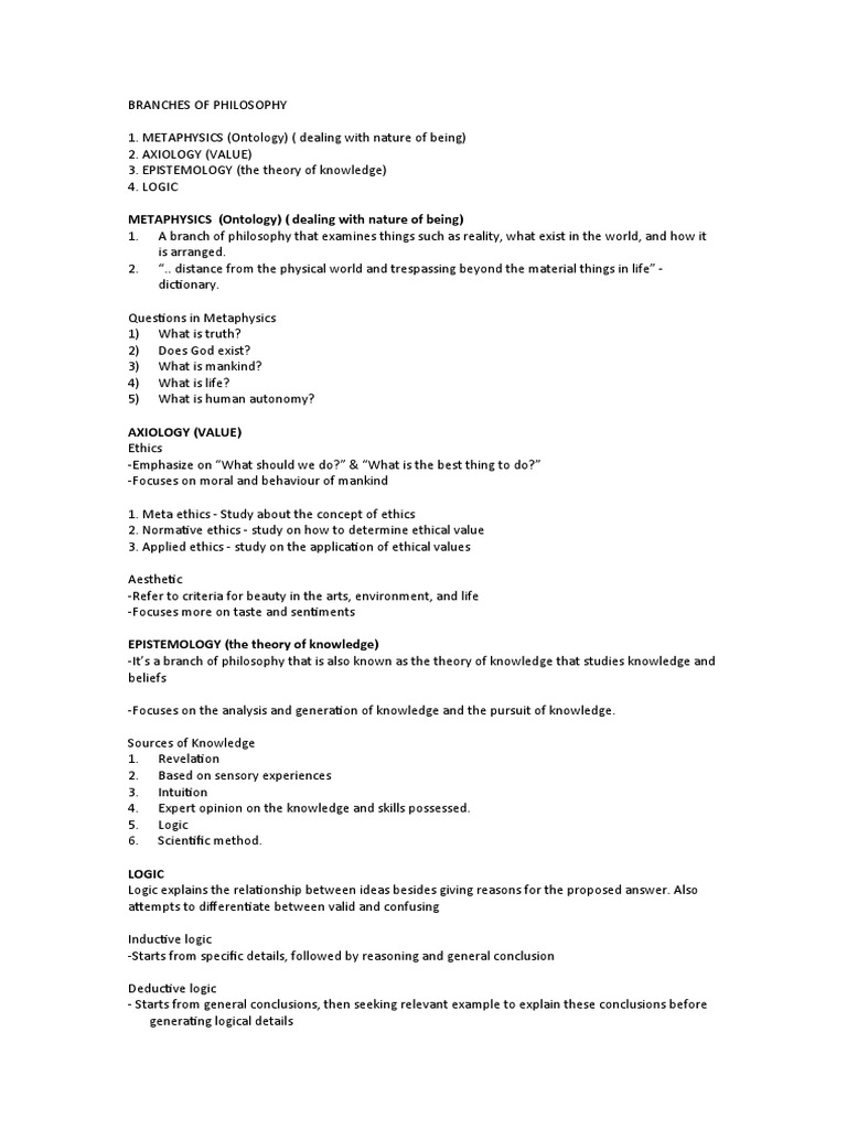 Branches of Philosophy PDF