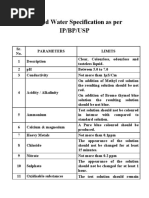 PW Specification USP