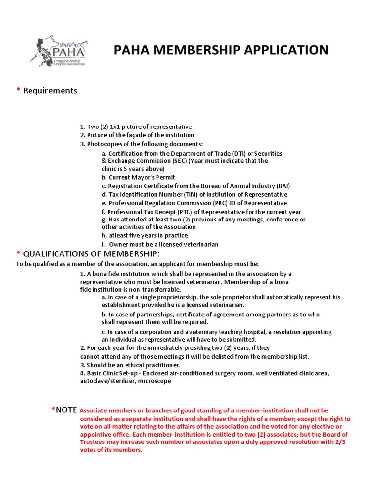 Membership Application Form Revised 2023 PDF Sole Proprietorship