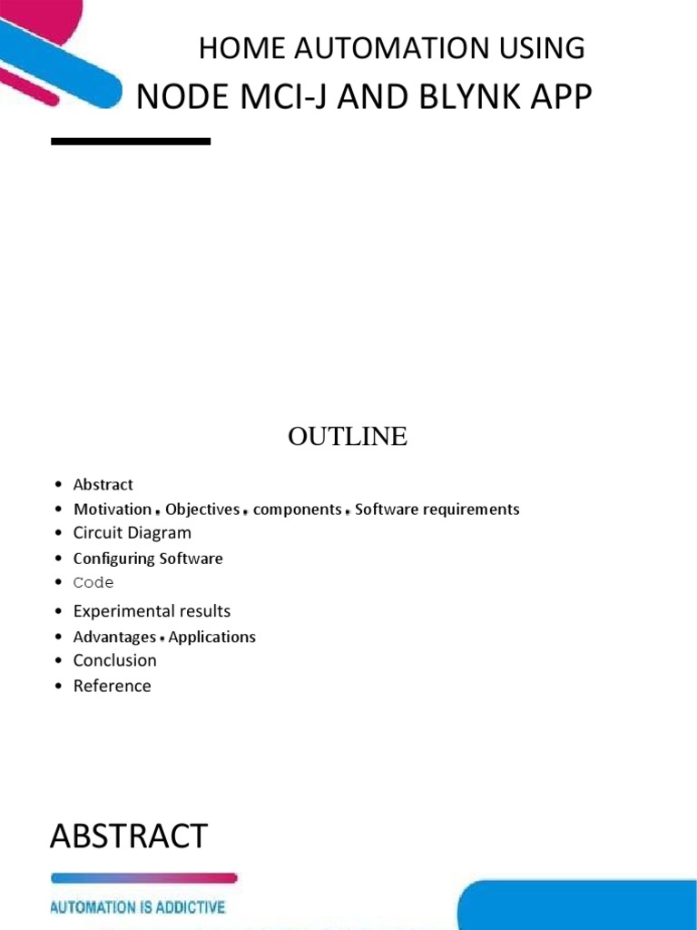 Home Automation with Node MCI-J and Blynk | PDF | Home Automation ...