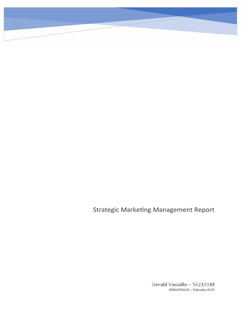 Strategic Marketing PDF Marketing Marketing Strategy