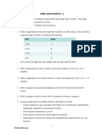 PHP Assignment 1 Basic Programming