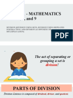 G1 (Math) Week 7,8,9 - Division (Division Using Sets, Division Using Repeated Subtraction, and Division As Opposite of Multiplication)