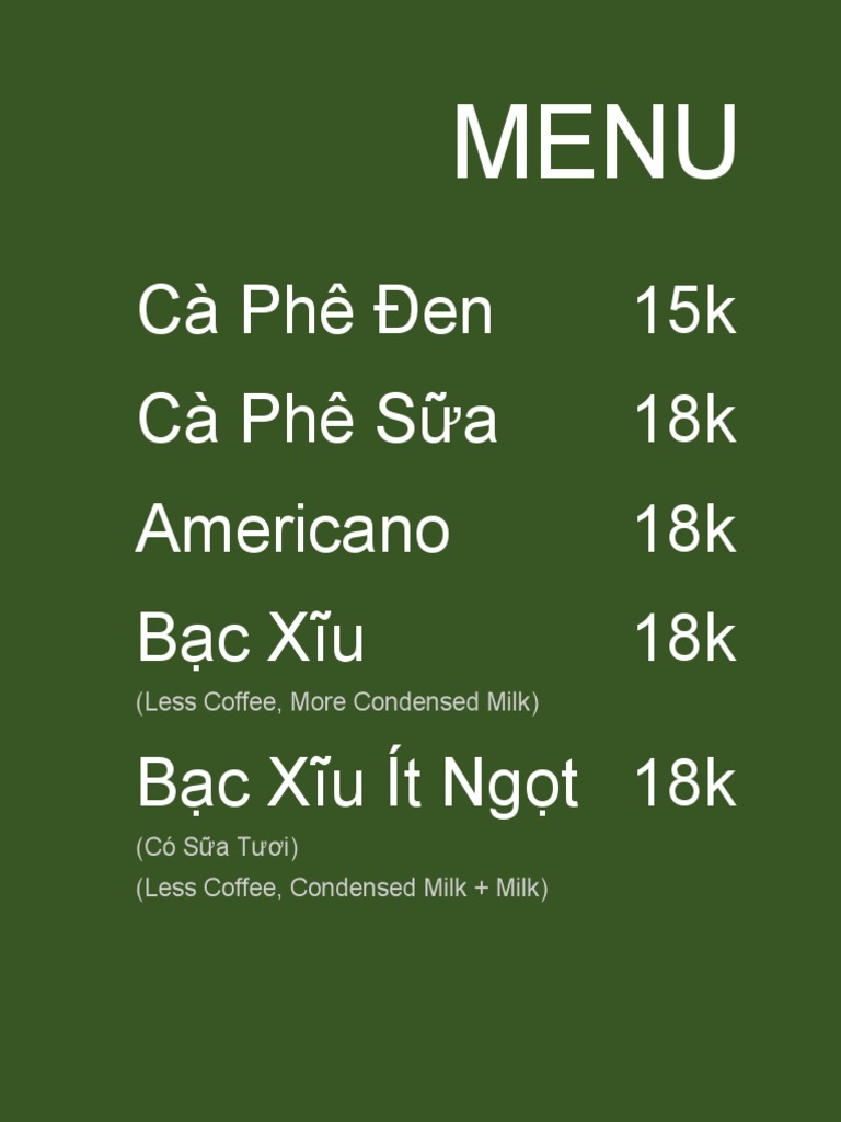 Menu Café | PDF