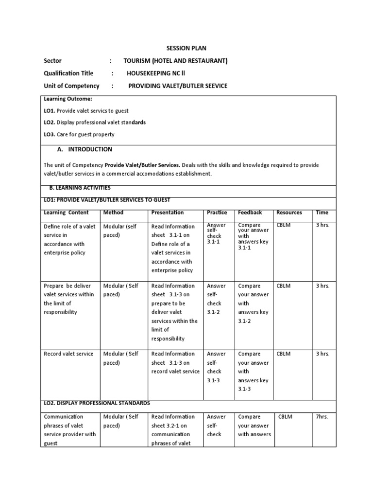 Session Plan Is Sir Jo | PDF