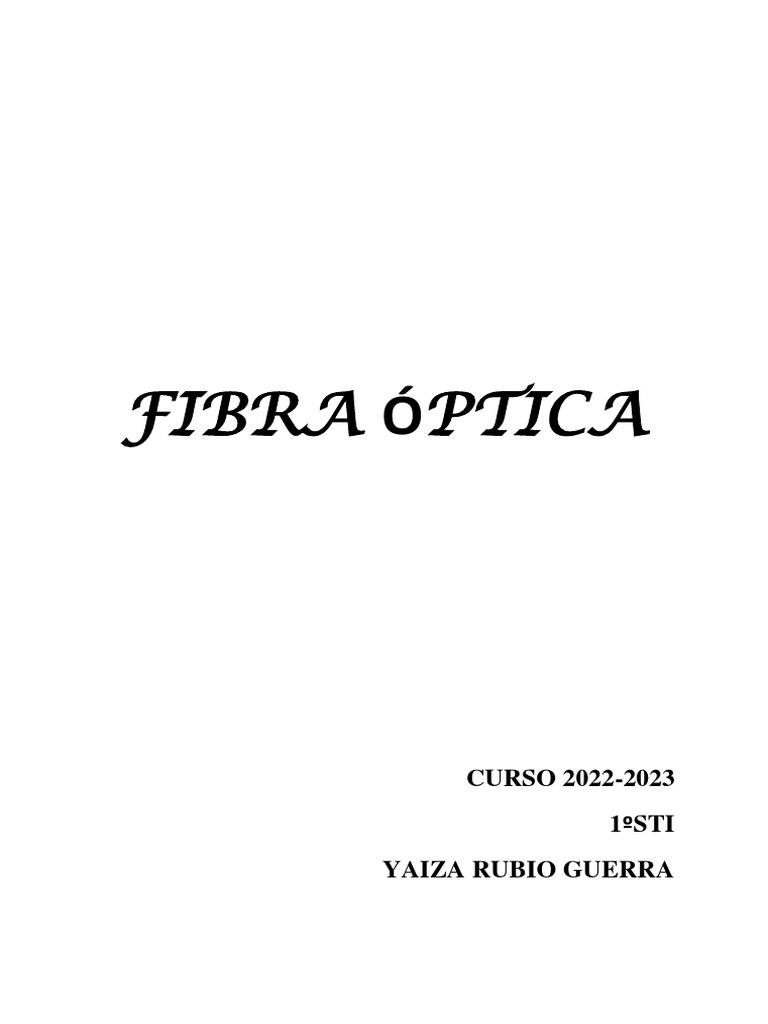 Fibra Óptica PDF Fibra óptica Óptica